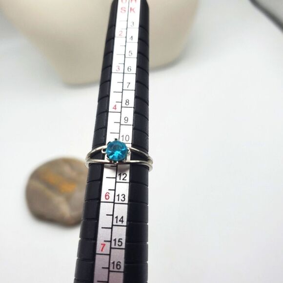 Blue sky sapphire crystal ring adjustable size - Picture 1 of 3